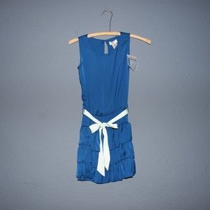 New DREAMPOP Blue Ruffled Halter Dress NWT (S 7/8)